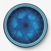 Etched-Kijk Blue Fractal Star van David Papieren Bordje (Voorkant)