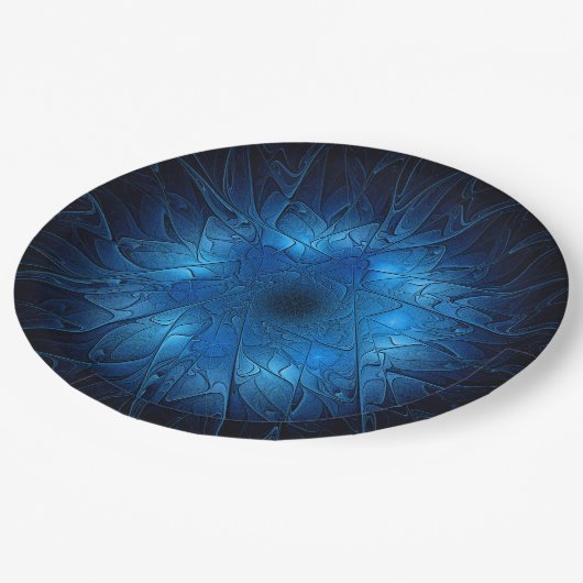 Etched-Kijk Blue Fractal Star van David Papieren Bordje (Gekanteld)