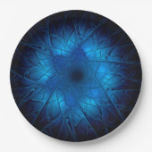 Etched-Kijk Blue Fractal Star van David Papieren Bordje (Voorkant)