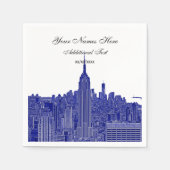 Etched look NYC Skyline Silhouette, ESB Servet (Voorkant)
