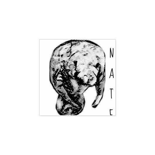 Etched Manatee Rubberstempel (Afrduk)