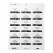 Etched NYC Skyline #2 H Adres Etiket (Full Sheet)