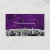 Etched NYC Skyline 2 Paarse Gold Star-kaart Plaatskaartje (Achterkant)