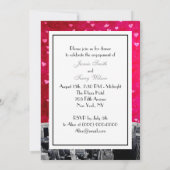 Etched NYC Skyline #2 Roze Red Heart Verloving V Kaart (Achterkant)