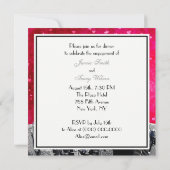 Etched NYC Skyline #2 Roze Rood Hart Verloving Kaart (Achterkant)