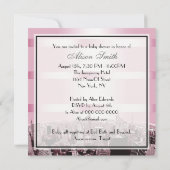 Etched NYC Skyline 2 Zwart Roze Baby shower Kaart (Achterkant)