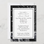 Etched NYC Skyline #2 Zwart Wht HRT Bruidsdouche V Kaart (Achterkant)