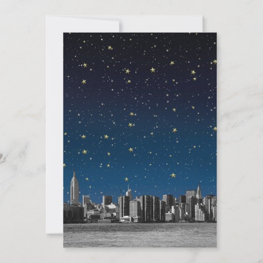 Etched NYC Skyline #3 Starry Blu Sunset Sweet 16 V Kaart (Achterkant)