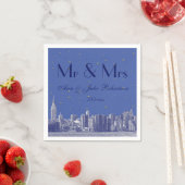 Etched NYC Skyline DIY BG Blue Starry Wedding Servet (Insitu)