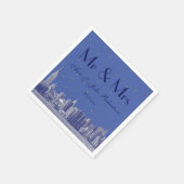 Etched NYC Skyline DIY BG Blue Starry Wedding Servet (Hoek)