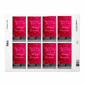 Etched NYC Skyline Hot Roze Rood Hart Wijn Label (Full Sheet)