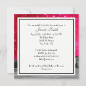 Etched NYC Skyline Hot Roze Rood HRT Vrijgezellenf Kaart (Achterkant)