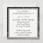 Etched NYC Skyline Zwart BG Wit Hart Sweet 16 Kaart (Achterkant)