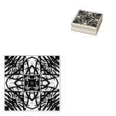 Etched Pattern Wood Block Stamp Rubberstempel (Gestempeld)
