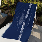 Etched Style Fish, Waves Ocean Coordinates Strandlaken