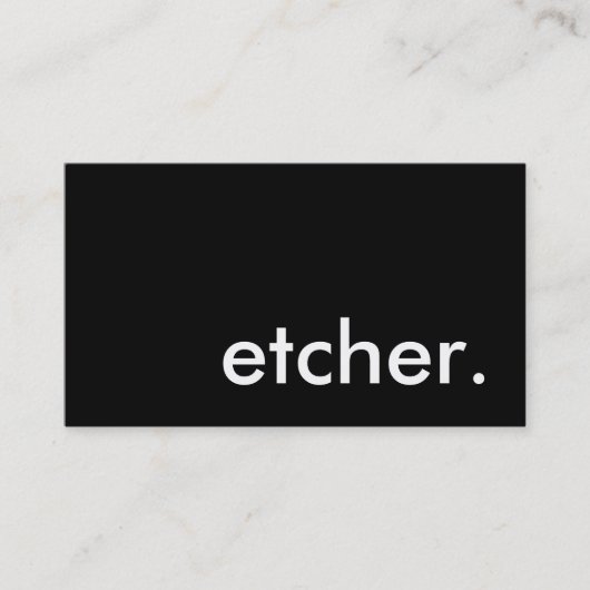etcher. visitekaartje (Voorkant)
