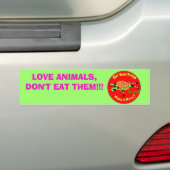 eten2, VEEL DIEREN, EET ZE NIET!!! Bumpersticker (Op auto)