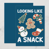 Eten Als Een Snack Prettig Kerstfeest Kerstman Sna Feestdagenkaart (Voorkant / Achterkant)
