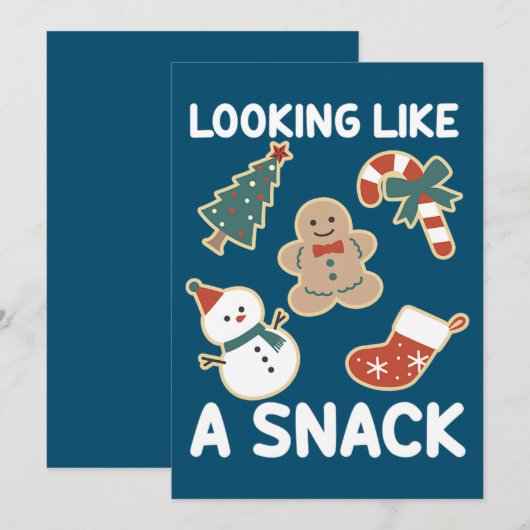 Eten Als Een Snack Prettig Kerstfeest Kerstman Sna Feestdagenkaart (Voorkant / Achterkant)