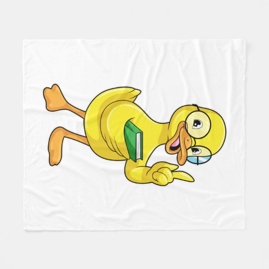 Eten als leraar met boek en bril fleece deken (Voorkant (Horizontaal))