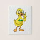 Eten als leraar met boek en bril legpuzzel (Verticaal)