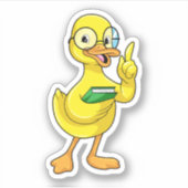 Eten als leraar met boek en bril sticker (Voorkant)