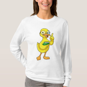 Eten als leraar met boek en bril t-shirt