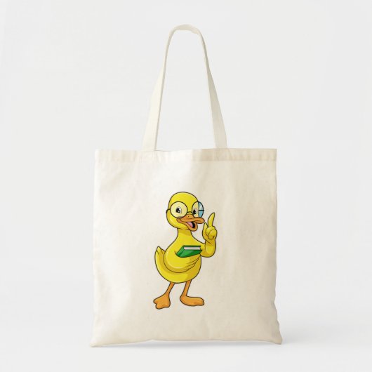Eten als leraar met boek en bril tote bag (Voorkant)