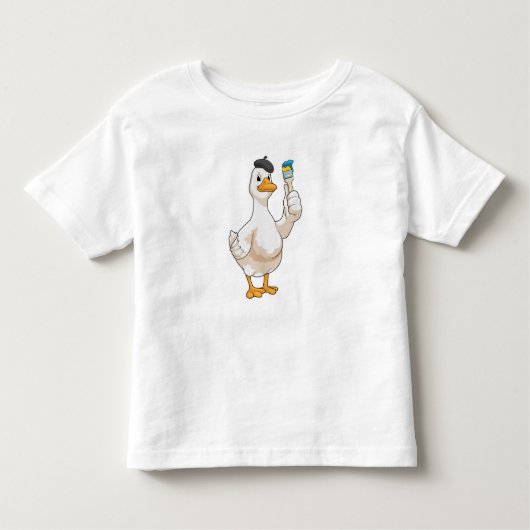 Eten als schilder met penseel van verf kinder shirts (Voorkant)