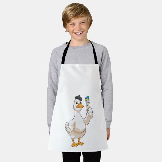 Eten als schilder met penseel van verf schort (Gedragen)