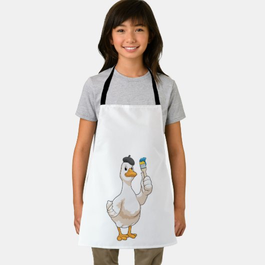 Eten als schilder met penseel van verf schort (Insitu)