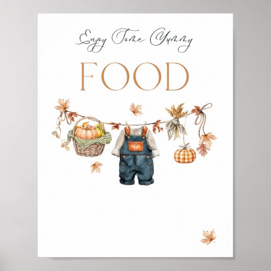 Eten Bar Pompoen Rustieke Herfst Baby shower Poster (Voorkant)