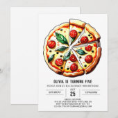 Eten bewerkbare Pizza Verjaardag Kaart (Voorkant / Achterkant)