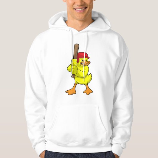 Eten bij honkbal met honkbalknuppel en Pet Hoodie (Voorkant)