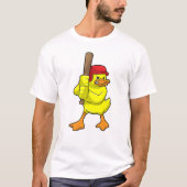 Eten bij honkbal met honkbalknuppel en Pet T-shirt (Voorkant)