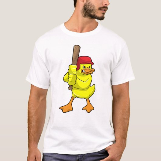 Eten bij honkbal met honkbalknuppel en Pet T-shirt (Voorkant)