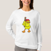 Eten bij honkbal met honkbalknuppel en Pet T-shirt (Voorkant)