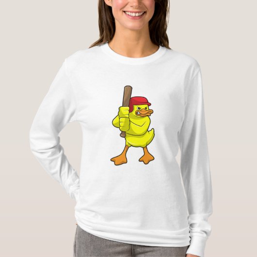 Eten bij honkbal met honkbalknuppel en Pet T-shirt (Voorkant)