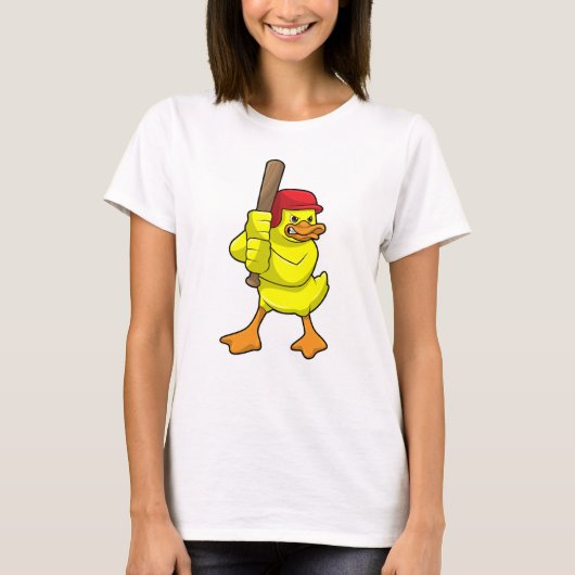Eten bij honkbal met honkbalknuppel en Pet T-shirt (Voorkant)