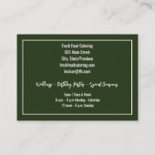 Eten Catering Speciale evenementen en feesten Visitekaartje (Achterkant)