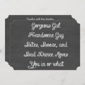 Eten, drank en slechte dans beweegt schoolbord kaart (Voorkant / Achterkant)