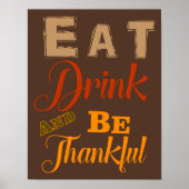eten drink is de herfst van de Thanksgiving in het Poster (Voorkant)