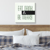 eten drink is een vrolijke moderne keukenkunst canvas afdruk (Insitu (Slaapkamer))