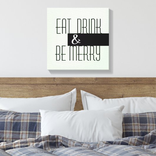 eten drink is een vrolijke moderne keukenkunst canvas afdruk (Insitu (Slaapkamer))