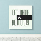 eten drink is een vrolijke moderne keukenkunst canvas afdruk (Insitu (Houten vloer))