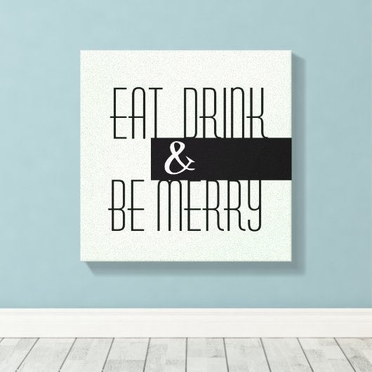 eten drink is een vrolijke moderne keukenkunst canvas afdruk (Insitu (Houten vloer))