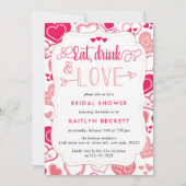 "Eten, Drink & Liefde" Valentijnsdag Vrijgezellenf Kaart (Voorkant)