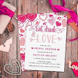 "Eten, Drink & Liefde" Valentijnsdag Vrijgezellenf Kaart