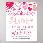 "Eten, Drink & Liefde" Valentijnsdag Vrijgezellenf Poster (Voorkant)
