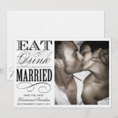 ETEN, DRINKEN  | BEWAAR DE DATUM SAVE THE DATE (Voorkant / Achterkant)